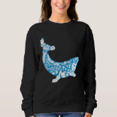 Sweatshirt Cool Whale Made Of Nature Elements Ocean (Devant)