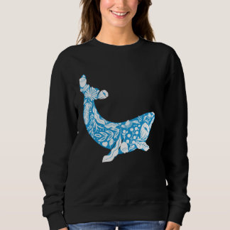 Sweatshirt Cool Whale Made Of Nature Elements Ocean