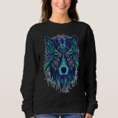 Sweatshirt COOL WOLF  for wolves  TRIBAL PATTERN (Devant)
