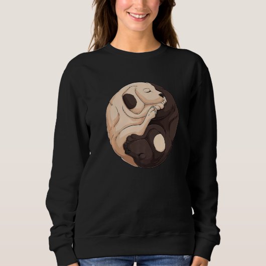 Sweatshirt Cool Yin Yang Dog Cute Labrador (Devant)