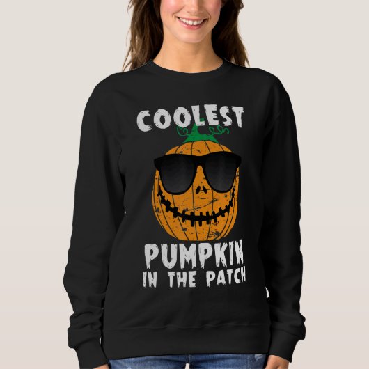 Sweatshirt Coolest Pumpkin In The Patch Halloween Boys Girls (Devant)