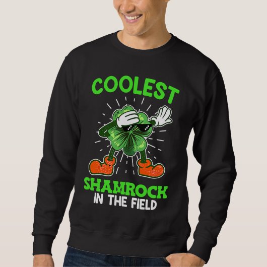 Sweatshirt Coolest shamrock St Patrick's Day (Devant)