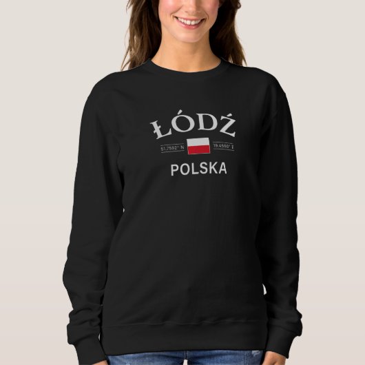 Sweatshirt Coordonnées polonaises Lodz Polska Pologne (Devant)