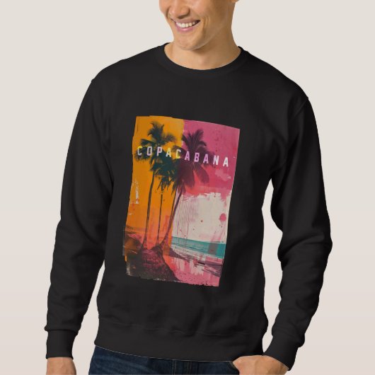 Sweatshirt Copacabana Rio de Janeiro Brésil Plage rétro Sunse (Devant)