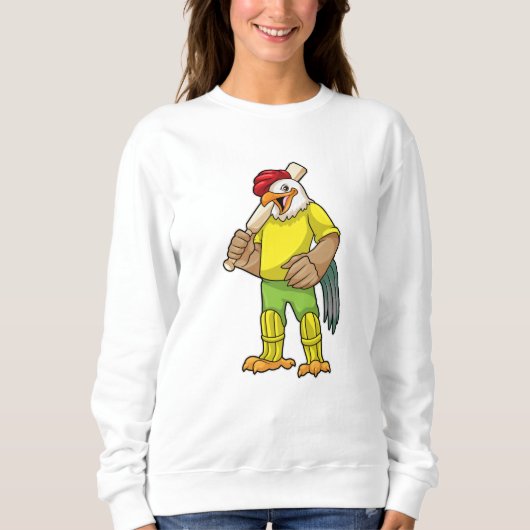 Sweatshirt Coq en batteur avec batte de cricket (Devant)