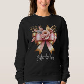 Sweatshirt Coquette Aesthétique Pink Bow Nom personnalisé Swe (Devant)