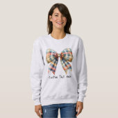 Sweatshirt Coquette Aesthétique Plaid Bow Nom personnalisé (Devant entier)