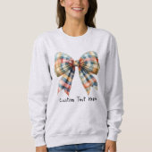 Sweatshirt Coquette Aesthétique Plaid Bow Nom personnalisé (Devant)
