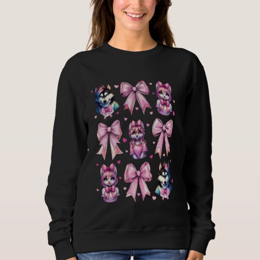 Sweatshirt Coquette Bow Furry Fandom Fursona Maillot Fox (Devant)