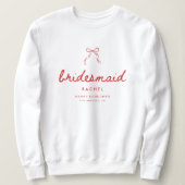 Sweatshirt Coquette Bow Script Bridesmaid's Name Bachelorette (Design devant)