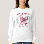Sweatshirt Coquette de Noël rose (Devant)