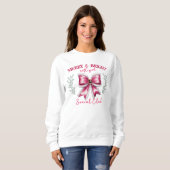 Sweatshirt Coquette de Noël rose (Devant entier)
