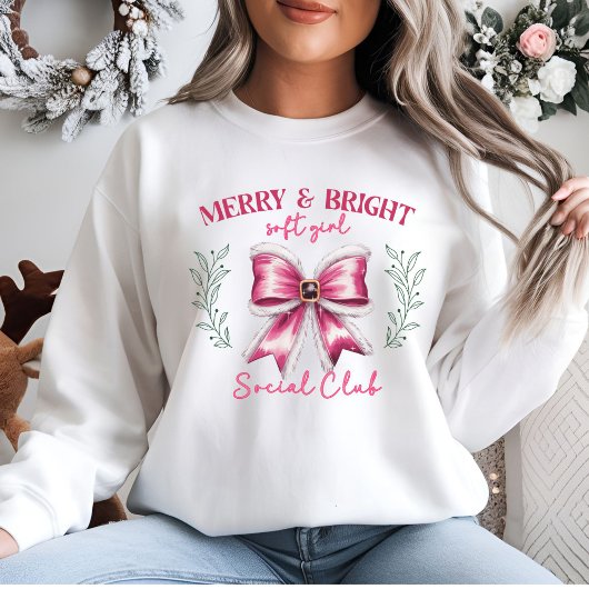 Sweatshirt Coquette de Noël rose