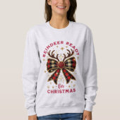 Sweatshirt Coquette Noël Plaid Reinder Ready Bow (Devant)