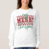 Sweatshirt Coquette Retro Merry Christmas Trendy Typography (Devant)