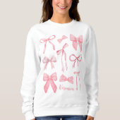 Sweatshirt Coquette rose Bow tendance Feminine Girly esthétiq (Devant)