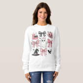 Sweatshirt Coquette rose mignonne Halloween (Devant entier)
