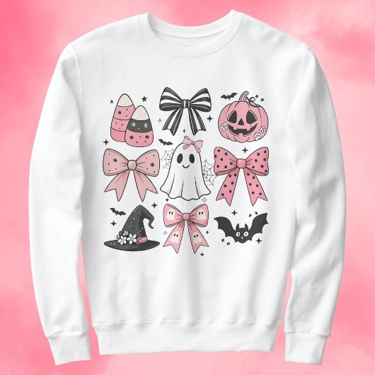 Sweatshirt Coquette rose mignonne Halloween
