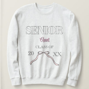 Sweatshirt Coquette Tante aînée Diplômée Ruban Rose Personnal