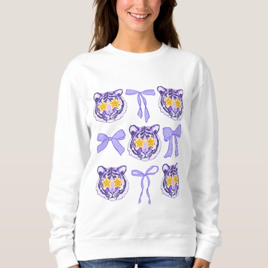 Sweatshirt Coquette très tendance Bows and Tigers Louisiane (Devant)