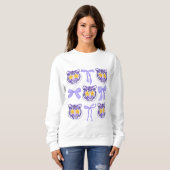 Sweatshirt Coquette très tendance Bows and Tigers Louisiane (Devant entier)