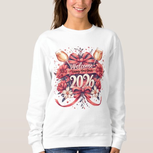 Sweatshirt Coquette Welcome 2026 New Year Design (Devant)