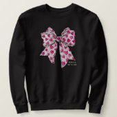 Sweatshirt Coquette Whimsical Coeur Bow Hot Rose (Design devant)
