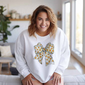 Sweatshirt Coquette Whimsical Coeur Bow jaune