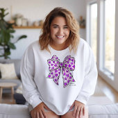 Sweatshirt Coquette Whimsical Coeur Bow pourpre et lavande