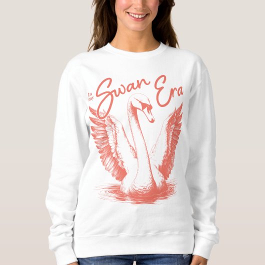 Sweatshirt Corail de l'époque branchée du cygne (Devant)