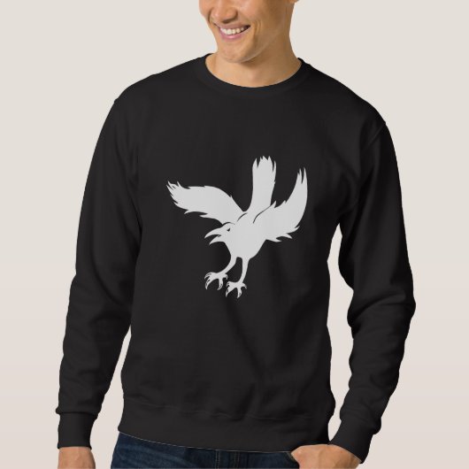 Sweatshirt Corbeau d'oiseaux volant (Devant)