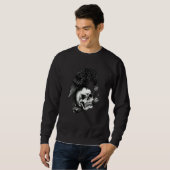 SWEATSHIRT CORBEAU ET SQUELETTE DRÔLES CORBEAU MANGEANT UN Œ (Devant entier)