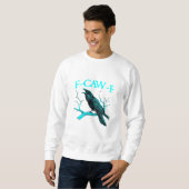 Sweatshirt Corbeau F-Caw-F Oiseau Drôle Design Rétro Créatif (Devant entier)