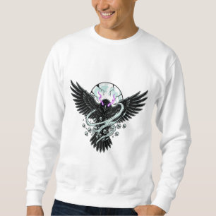 Sweatshirt Corbeau noir sous la lune d'Halloween