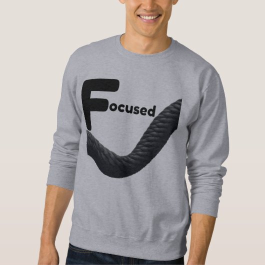 Sweatshirt Corde de Mentalité Ciblée Graphique – Noir Gras (Devant)