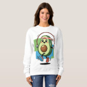 Sweatshirt Corde de vidage mignonne Avocado - Fitness Kawaii (Devant entier)
