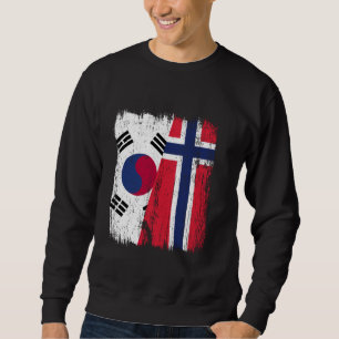 Sweatshirt Corée du Sud Norvège demi-drapeau Corée du Sud Nor