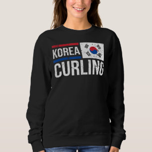 Sweatshirt Coréen Curler Drapeau Drapeau Sport Curler Skip T