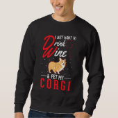 Sweatshirt Corgi And Wine (Devant)