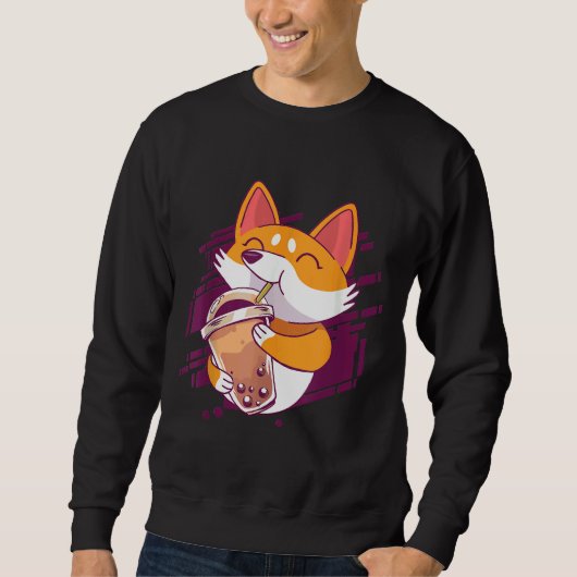 Sweatshirt Corgi Bubble Tea Bobas Corgi (Devant)