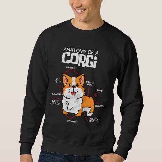 Sweatshirt Corgi Chien Anatomie Du Corgi (Devant)
