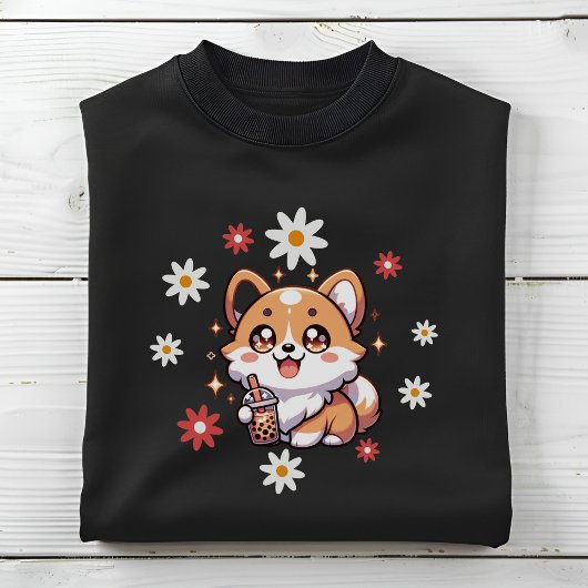 Sweatshirt Corgi Chien Boba Tea Bubble Tea Amateurs