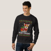 Sweatshirt Corgi Chien Merry Corgmas Père Noël (Devant entier)