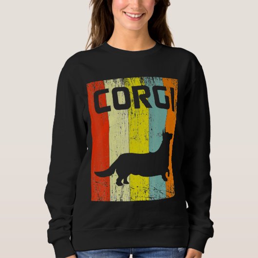 Sweatshirt Corgi Chien S Disco Retro I Chiens (Devant)