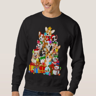 Sweatshirt Corgi Christmas Tree Lumières Funky Chien Chien Ch