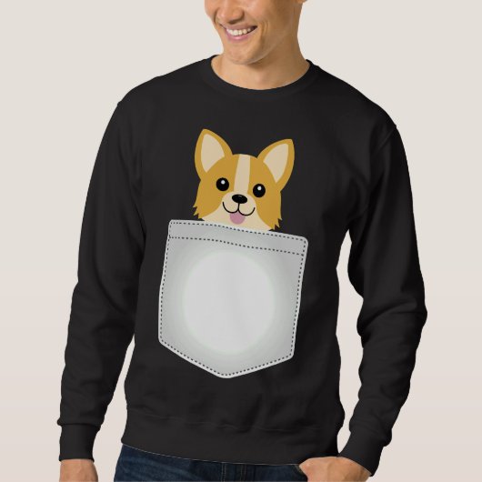 Sweatshirt Corgi Dans La Poche Drôle (Devant)