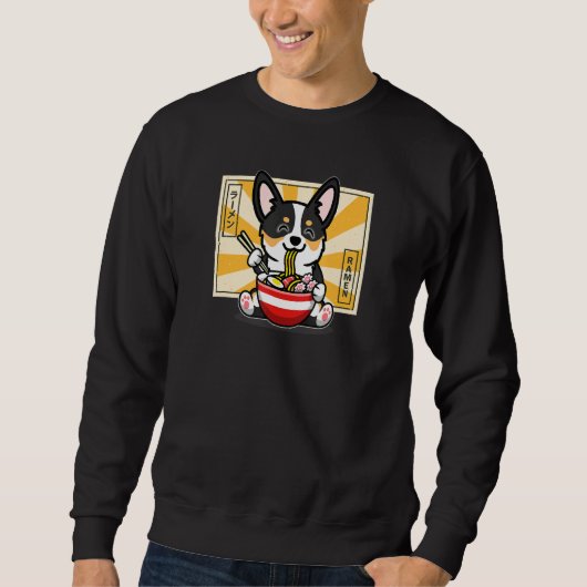 Sweatshirt Corgi de couleur noire (Devant)