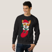 Sweatshirt Corgi De Noël Mignonne Surprise Sift Dans Le Sock (Devant entier)