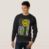 Sweatshirt Corgi Dog American Flag And Sunflower Long Sleeve (Devant entier)