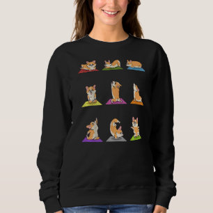 Sweatshirt Corgi Dogs Yoga Asana Poses Maîtres de Méditation